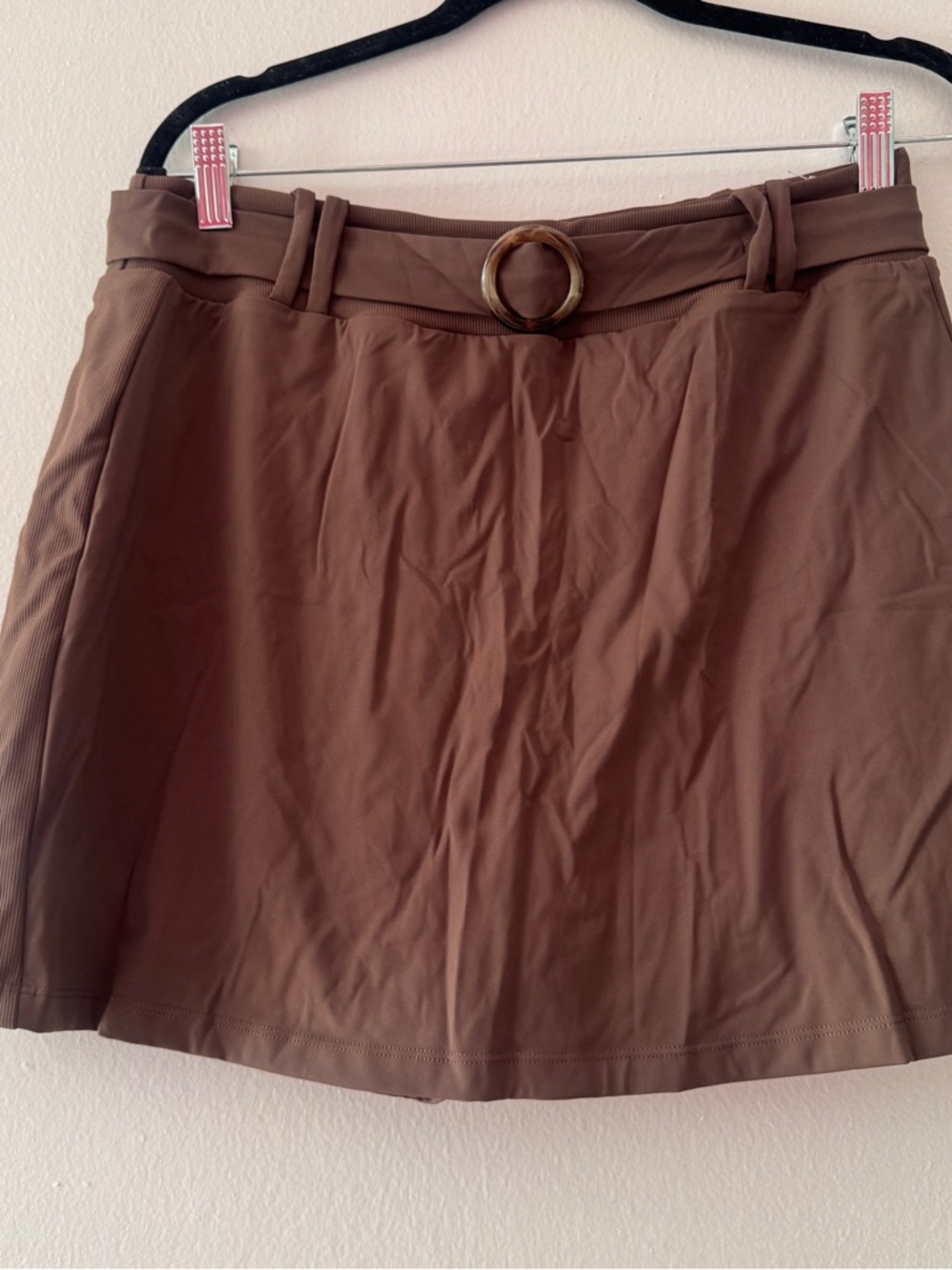 Recess Brown Belted A-Line Women's Skort